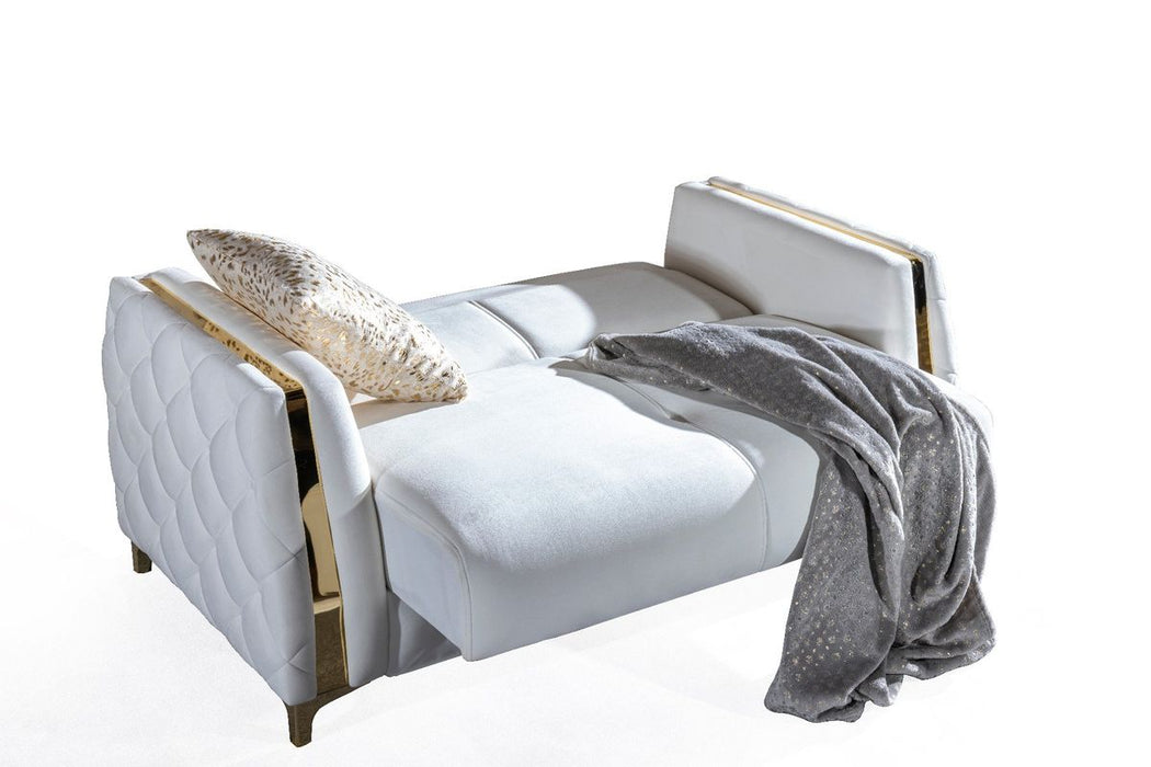 Galaxy Home Lust Loveseat in Off White - Vida Furniture (Laredo,TX)