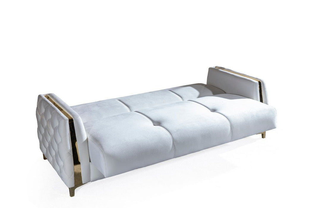 Galaxy Home Lust Sleeper Sofa in Off White - Vida Furniture (Laredo,TX)