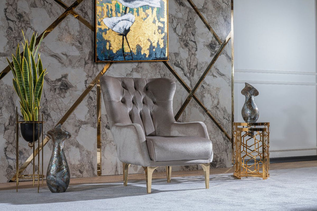 Galaxy Home Lust Chair in Taupe - Vida Furniture (Laredo,TX)