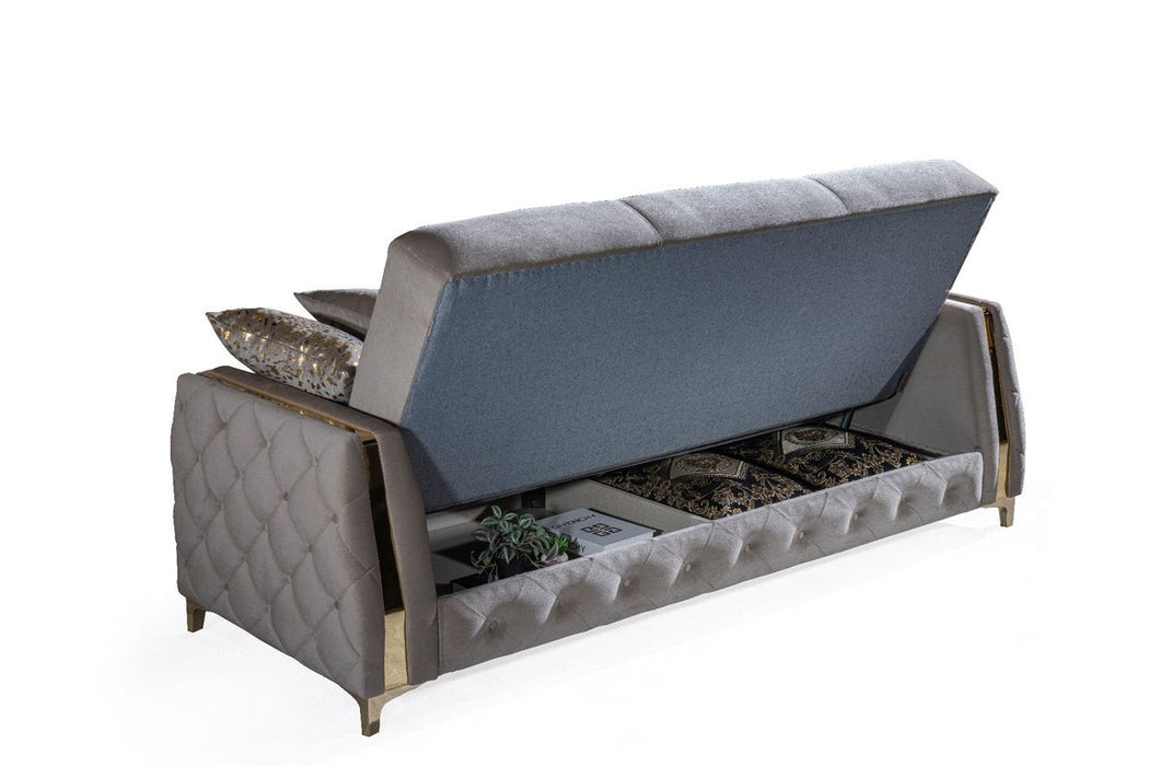 Galaxy Home Lust Sleeper Sofa in Taupe - Vida Furniture (Laredo,TX)