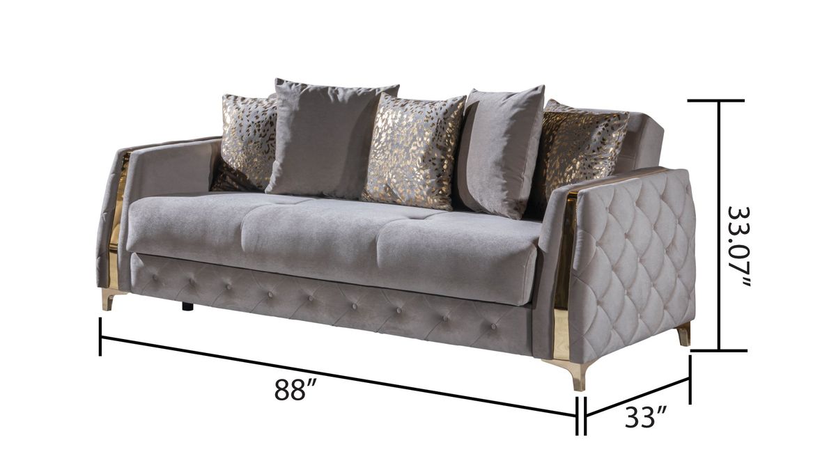 Galaxy Home Lust Sleeper Sofa in Taupe - Vida Furniture (Laredo,TX)