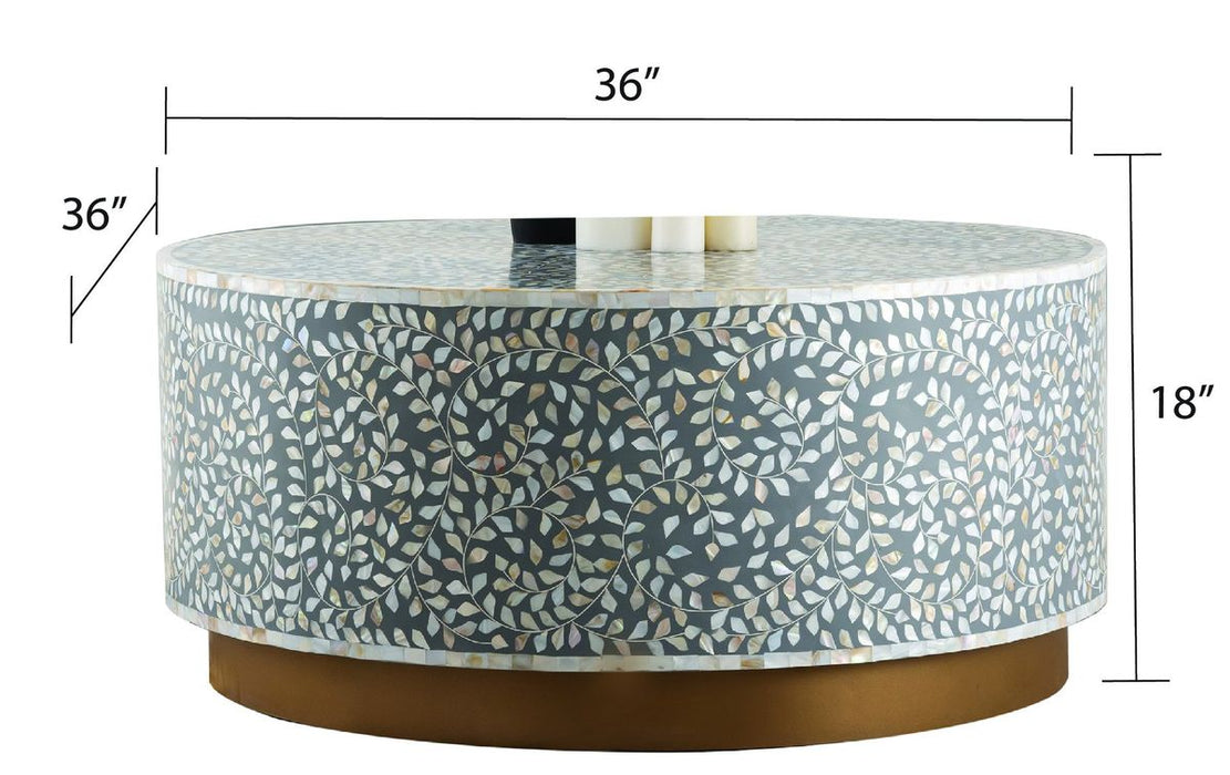 Galaxy Home Modern Luxe Coffee Table in Gray - Vida Furniture (Laredo,TX)