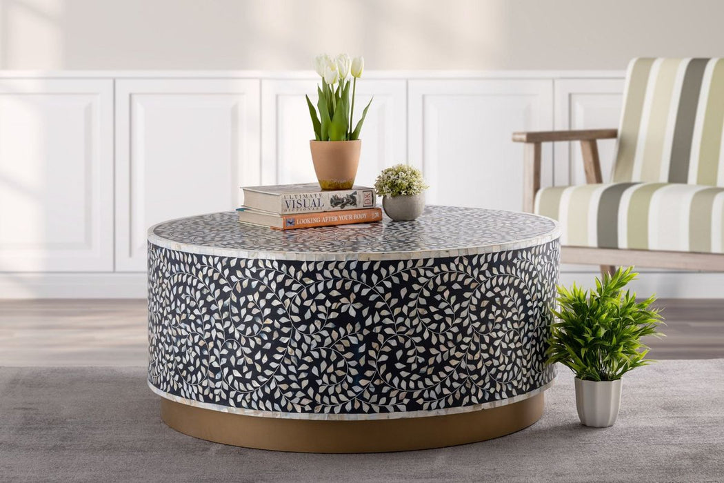 Galaxy Home Modern Luxe Coffee Table in Navy - Vida Furniture (Laredo,TX)
