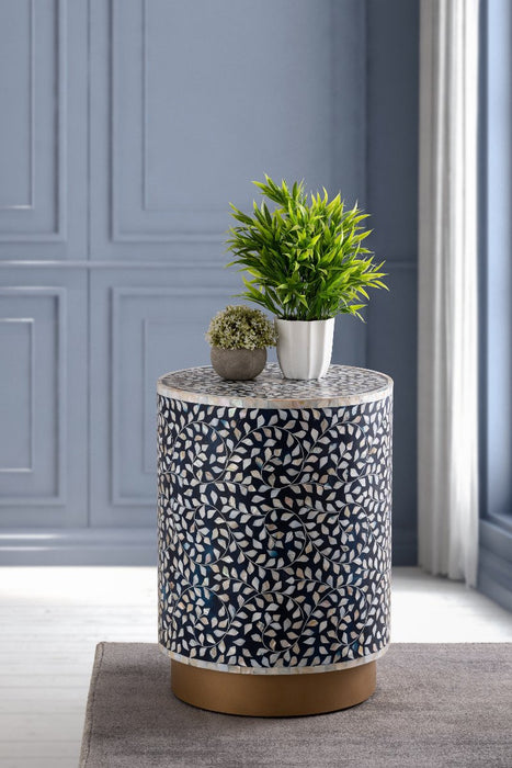 Galaxy Home Modern Luxe End Table in Navy - Vida Furniture (Laredo,TX)