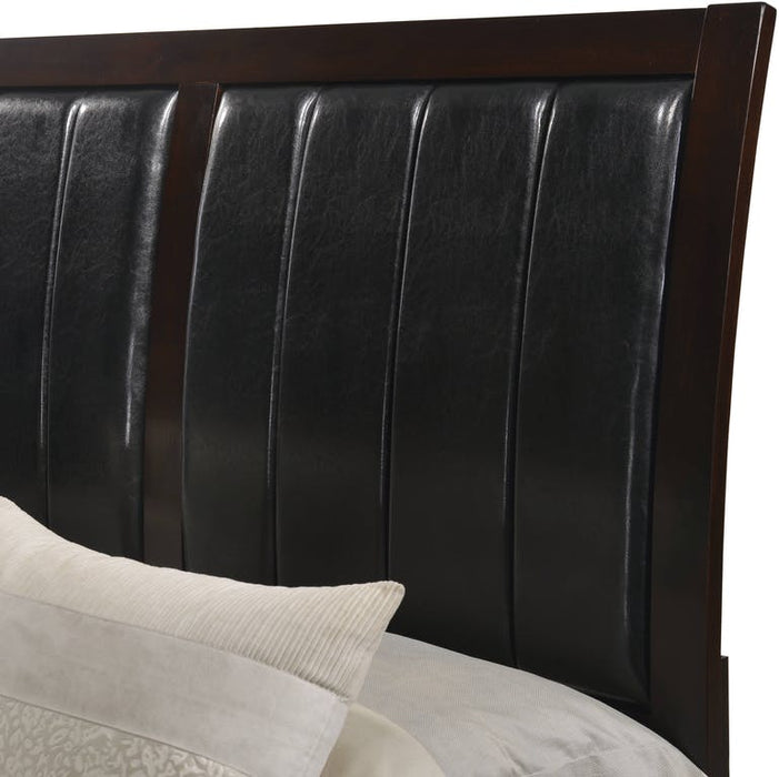 Elements International Lawrence Full Panel Bed in Espresso Lacquer - Vida Furniture (Laredo,TX)