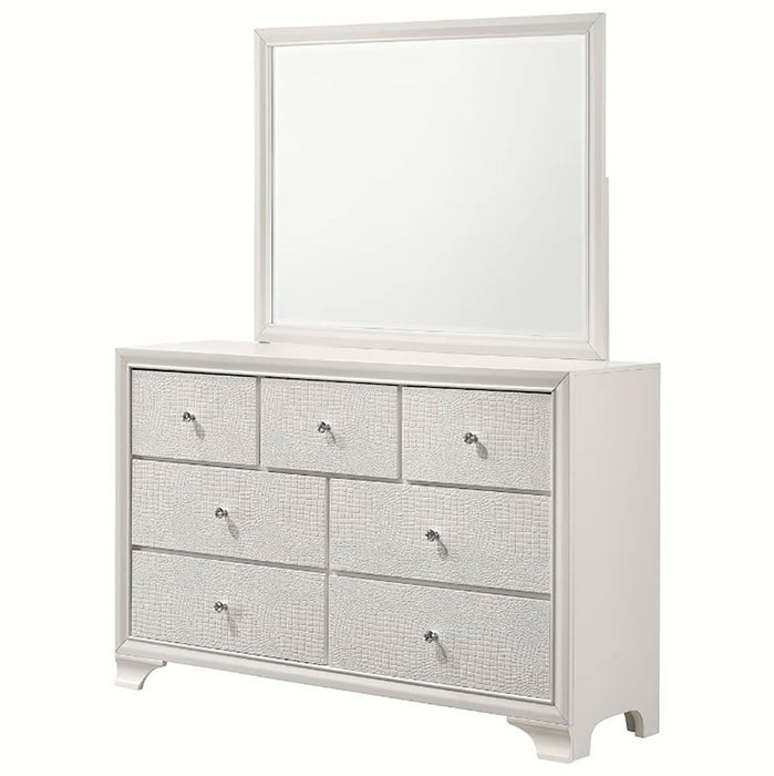Crown Mark Furniture Lyssa 7 Drawer Dresser in White - Vida Furniture (Laredo,TX)