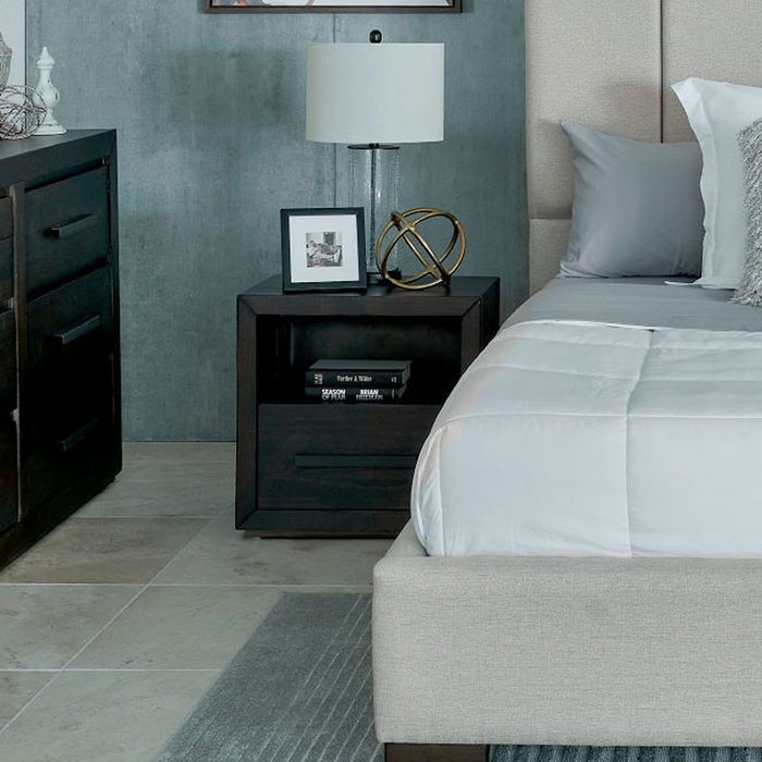 Elements International Magnum Nightstand in Grey - Vida Furniture (Laredo,TX)