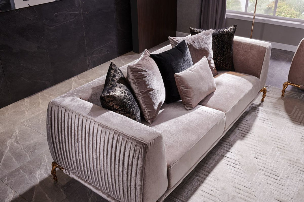 Galaxy Home Majesty Sofa in Ivory - Vida Furniture (Laredo,TX)