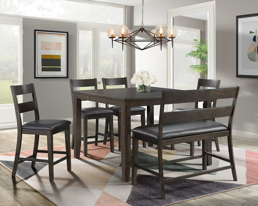 Elements International Mango Counter Height Side Chair (Set of 2) in Dark Brown - Vida Furniture (Laredo,TX)