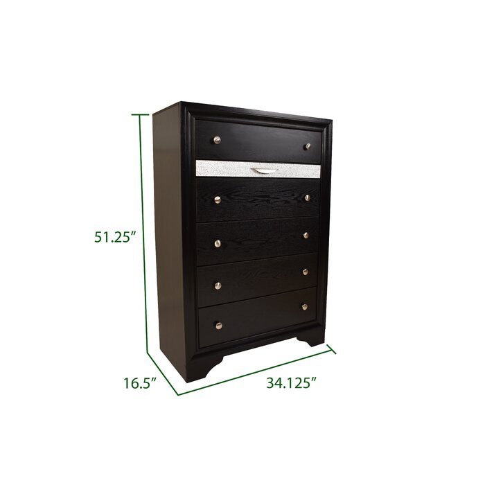 Galaxy Home Matrix Chest in Black - Vida Furniture (Laredo,TX)