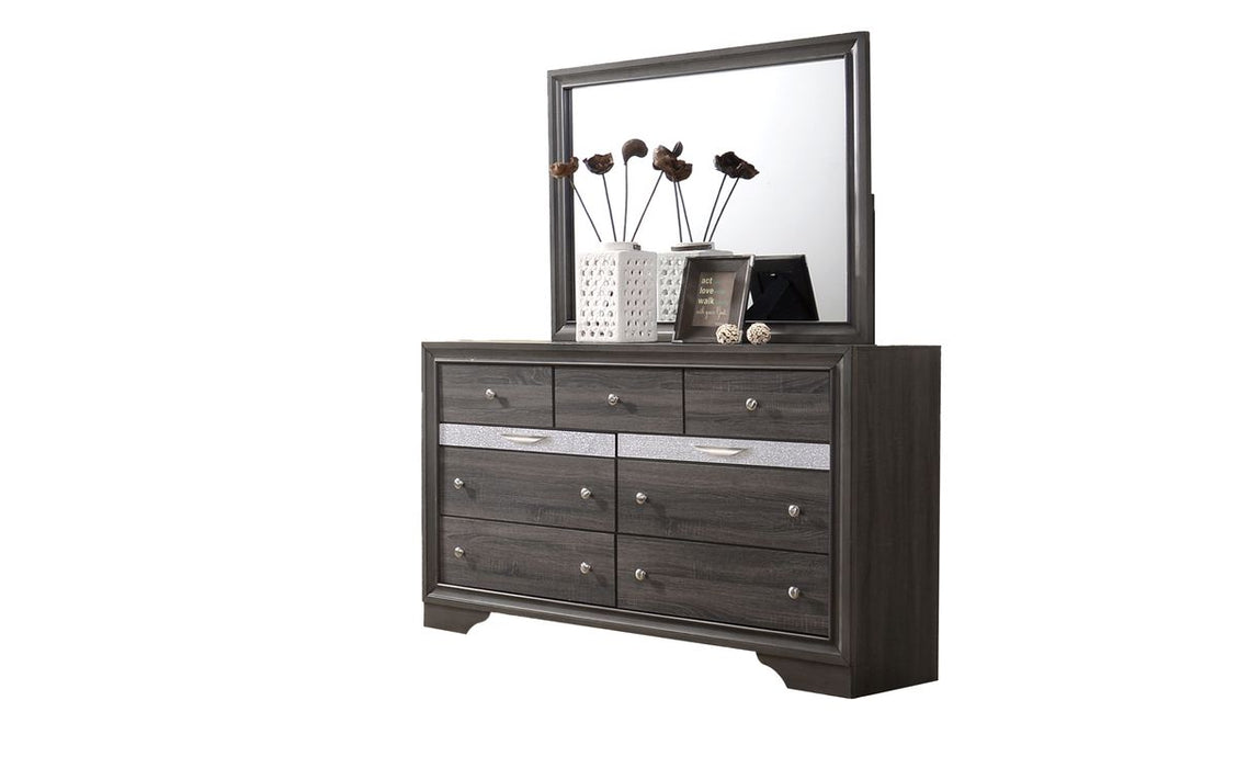 Galaxy Home Matrix Mirror in Gray - Vida Furniture (Laredo,TX)