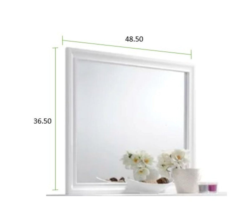 Galaxy Home Matrix Mirror in White - Vida Furniture (Laredo,TX)