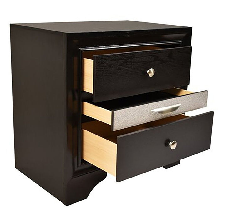 Galaxy Home Matrix Nightstand in Black - Vida Furniture (Laredo,TX)