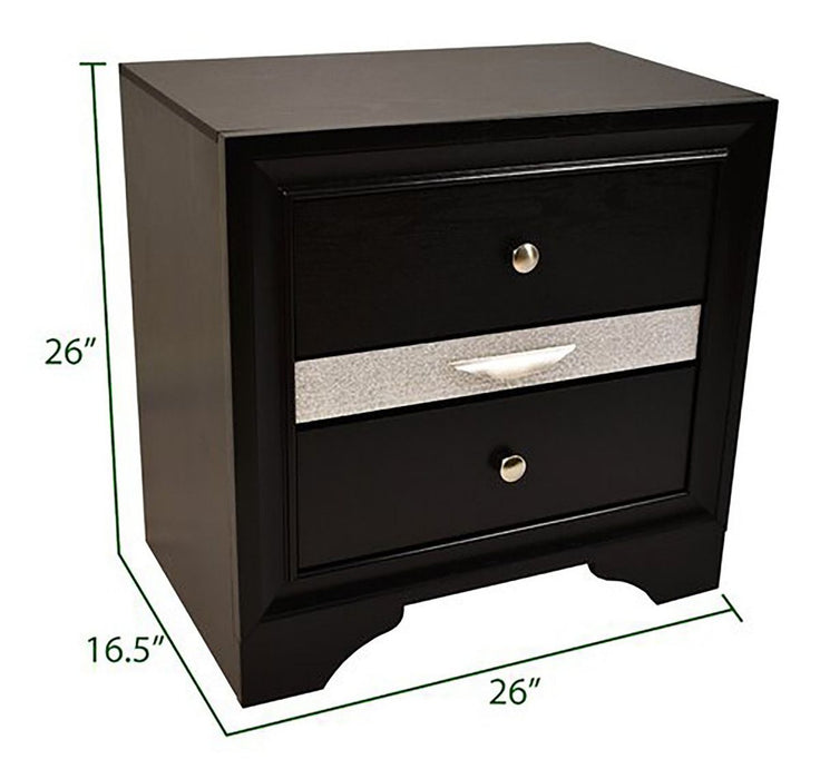 Galaxy Home Matrix Nightstand in Black - Vida Furniture (Laredo,TX)