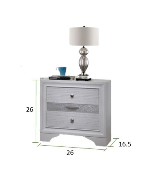 Galaxy Home Matrix Nightstand in White - Vida Furniture (Laredo,TX)
