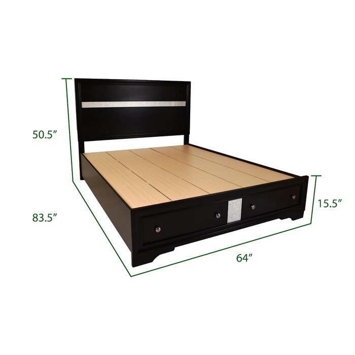 Galaxy Home Matrix Queen Bed in Black - Vida Furniture (Laredo,TX)