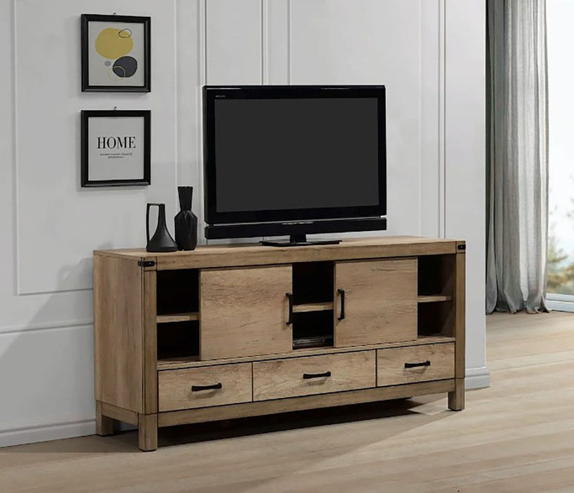Crown Mark Furniture Matteo 3 Drawer TV Stand in Brown - Vida Furniture (Laredo,TX)