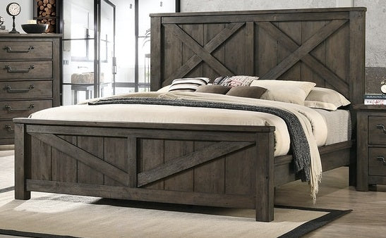 Elements International Maverick King Panel Bed in Dark Brown MV500KB - Vida Furniture (Laredo,TX)