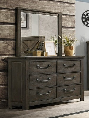 Elements International Maverick Mirror in Dark Brown - Vida Furniture (Laredo,TX)