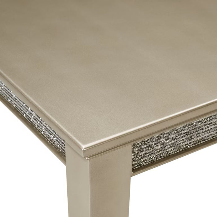 Elements International Maxwell Dining Table in Champange - Vida Furniture (Laredo,TX)
