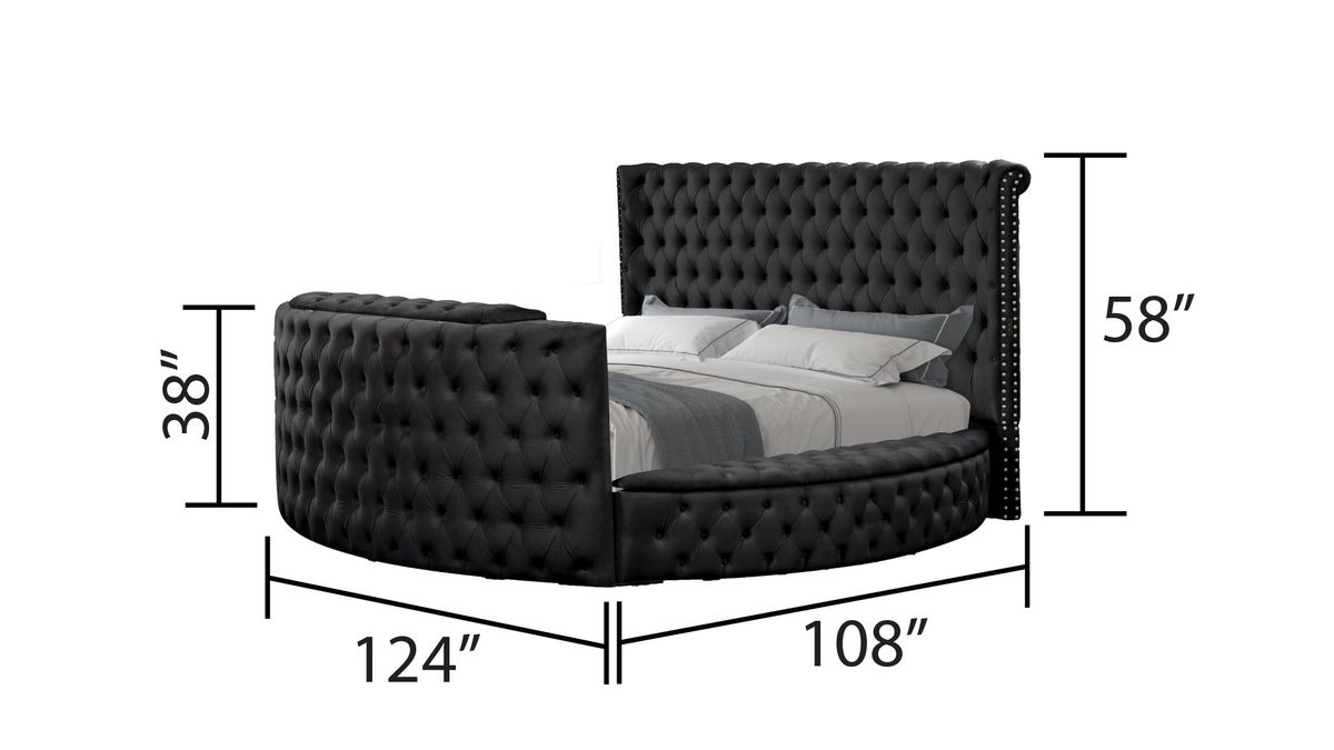 Galaxy Home Maya King Bed in Black - Vida Furniture (Laredo,TX)