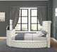 Galaxy Home Maya Queen Bed in Cream - Vida Furniture (Laredo,TX)