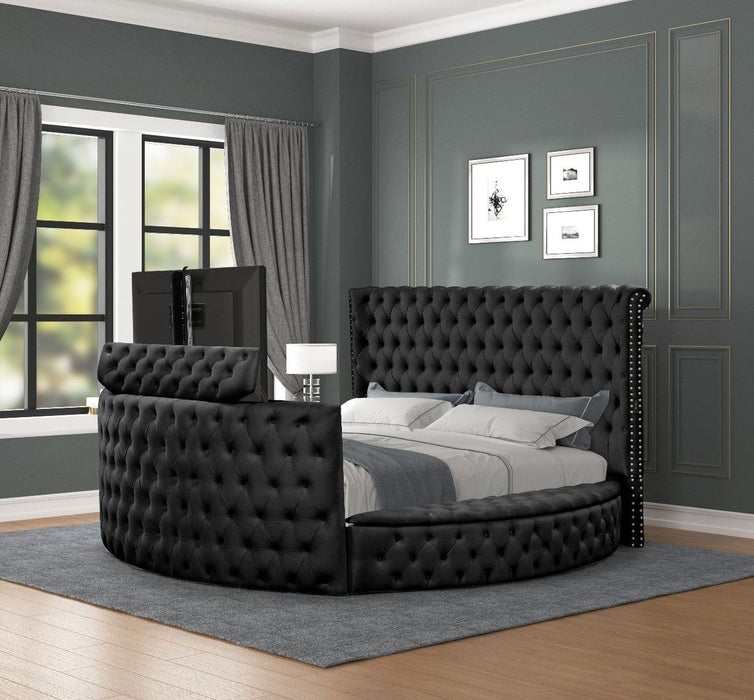 Galaxy Home Maya King Bed in Black - Vida Furniture (Laredo,TX)