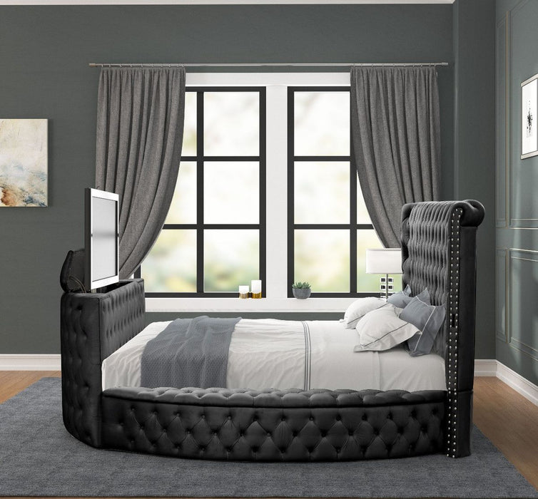 Galaxy Home Maya Queen Bed in Black - Vida Furniture (Laredo,TX)