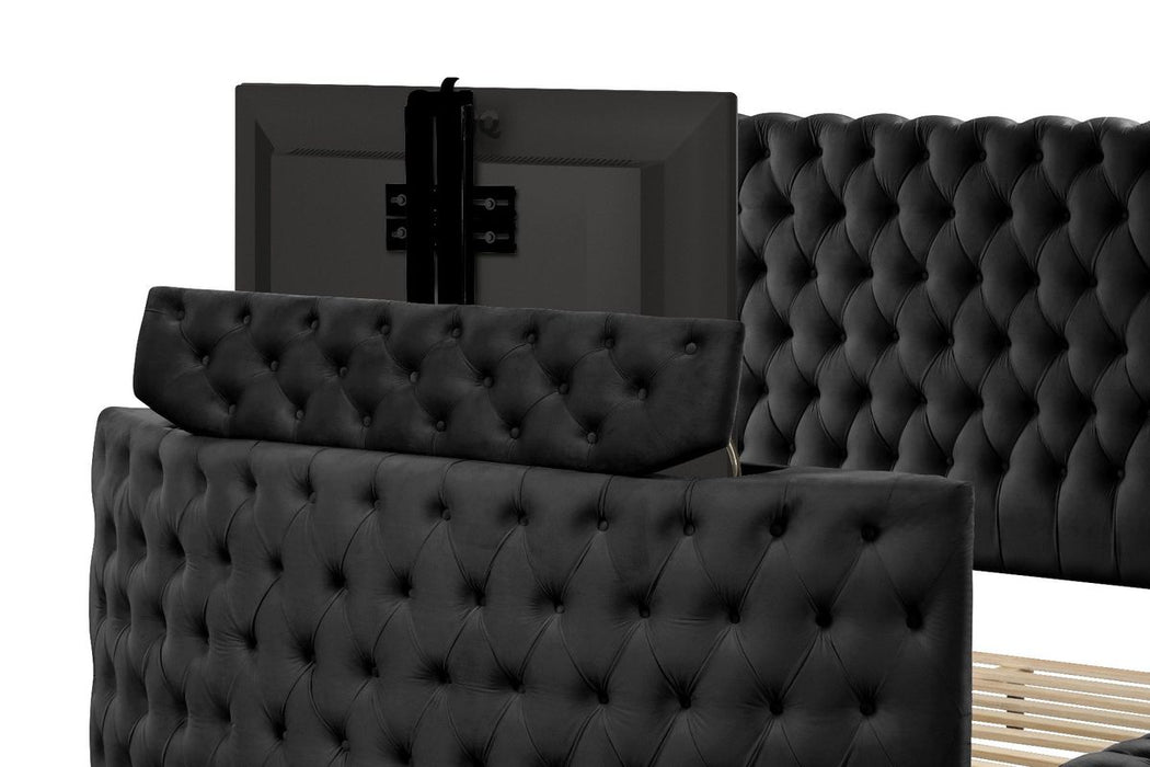 Galaxy Home Maya King Bed in Black - Vida Furniture (Laredo,TX)