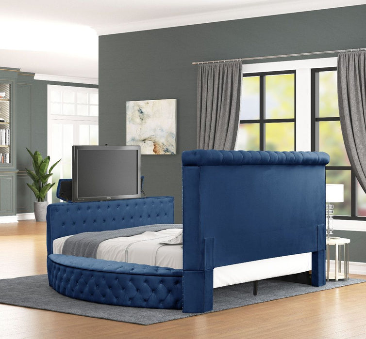 Galaxy Home Maya King Bed in Navy - Vida Furniture (Laredo,TX)