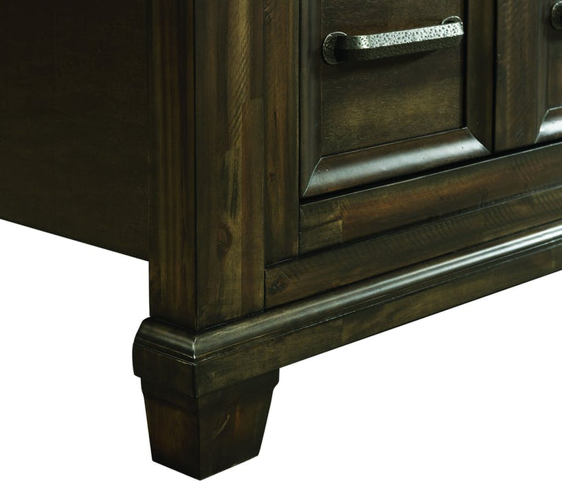 Elements International McCabe King Storage Bed in Distressed Lacquer - Vida Furniture (Laredo,TX)