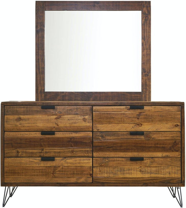 Elements International Cruz 6 Drawer Dresser in Brown - Vida Furniture (Laredo,TX)