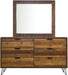 Elements International Cruz 6 Drawer Dresser in Brown - Vida Furniture (Laredo,TX)