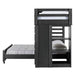 Elements International Vista Twin over Full Basic Loft Bed with Bookcase in Grey - Vida Furniture (Laredo,TX)