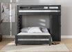 Elements International Vista Twin over Full Basic Loft Bed with Desk in Grey - Vida Furniture (Laredo,TX)