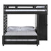Elements International Vista Twin over Full Basic Loft Bed with Desk in Grey - Vida Furniture (Laredo,TX)