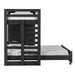 Elements International Vista Twin over Full Basic Loft Bed with Desk in Grey - Vida Furniture (Laredo,TX)