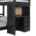 Elements International Vista Twin over Full Basic Loft Bed with Desk in Grey - Vida Furniture (Laredo,TX)