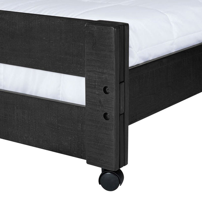 Elements International Vista Twin over Full Basic Loft Bed with Desk in Grey - Vida Furniture (Laredo,TX)