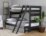 Elements International Vista Twin over Twin Bunk Bed with Ladder in Grey - Vida Furniture (Laredo,TX)