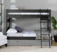 Elements International Vista Twin over Full Bunk Bed with Ladder in Grey - Vida Furniture (Laredo,TX)