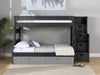 Elements International Vista Twin over Full Bunk Bed with Staircase in Grey - Vida Furniture (Laredo,TX)