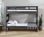 Elements International Vista High Top Twin over Twin Bunk Bed with Ladder in Grey - Vida Furniture (Laredo,TX)
