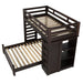 Elements International Vista Twin over Full Basic Loft Bed with Bookcase in Brown - Vida Furniture (Laredo,TX)