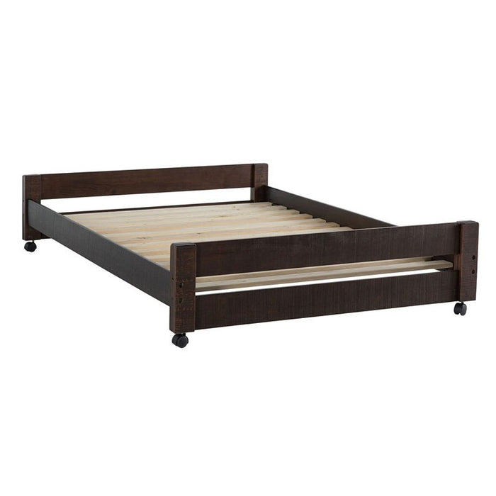 Elements International Vista Twin over Full Basic Loft Bed with Bookcase in Brown - Vida Furniture (Laredo,TX)