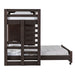 Elements International Vista Twin over Full Basic Loft Bed with Desk in Brown - Vida Furniture (Laredo,TX)