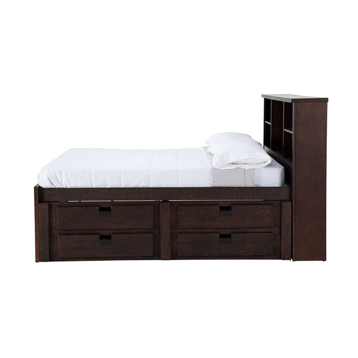 Elements International Vista Captain Bed Full Storage Bed in Brown - Vida Furniture (Laredo,TX)