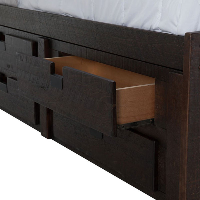 Elements International Vista Captain Bed Full Storage Bed in Brown - Vida Furniture (Laredo,TX)