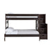Elements International Vista Twin over Full Bunk Bed with Staircase in Brown - Vida Furniture (Laredo,TX)