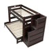 Elements International Vista Twin over Full Bunk Bed with Staircase in Brown - Vida Furniture (Laredo,TX)